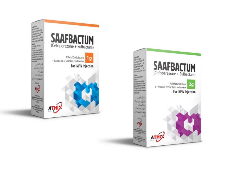 SAAFBACTUM-Cefoperazone + Salbactum 500+500mg, 1gm + 1gm
